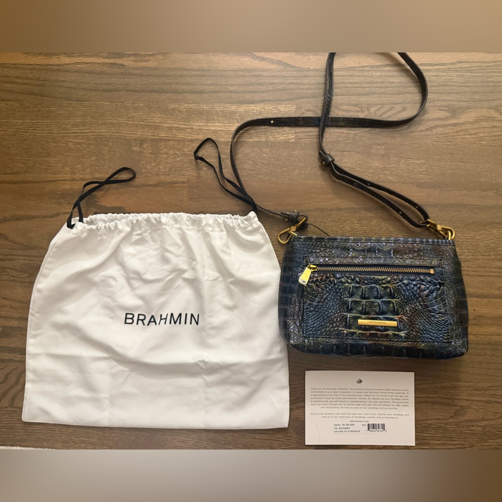 Brahmin Vida Leather Embossed Crossbody Bag